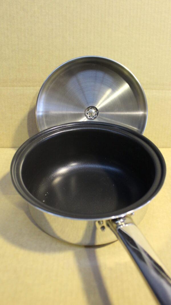 Stainless Saucepan and Lid - 18cm - Non Stick - Duo Clad - Image 2