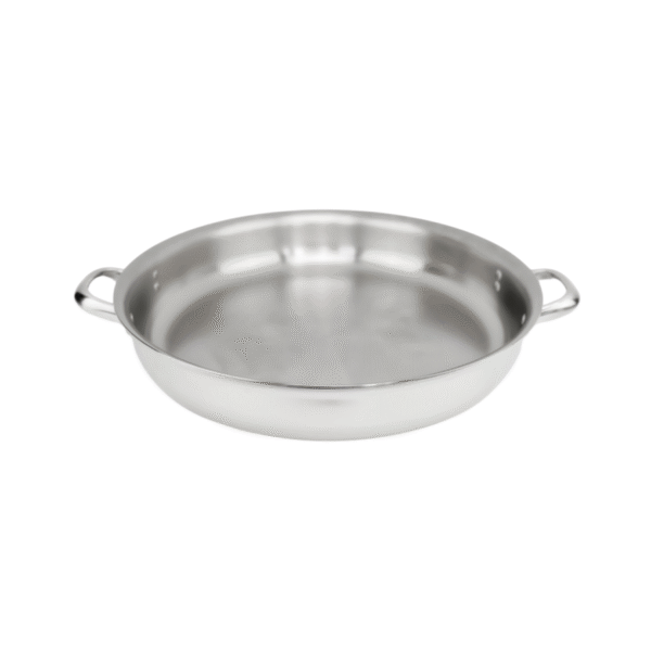 Stainless Frypan - 37cm - Twin Handles and Lip, No Lid - Duo Clad