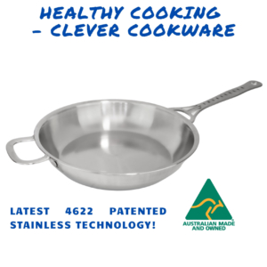 28 cm New 4622 Stainless Satay Frypan – Tig Welded Double Handles (long and short handles)